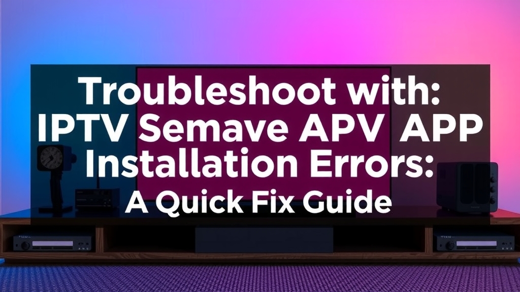 Troubleshooting Common IPTV App Installation Errors: A Quick-Fix Guide